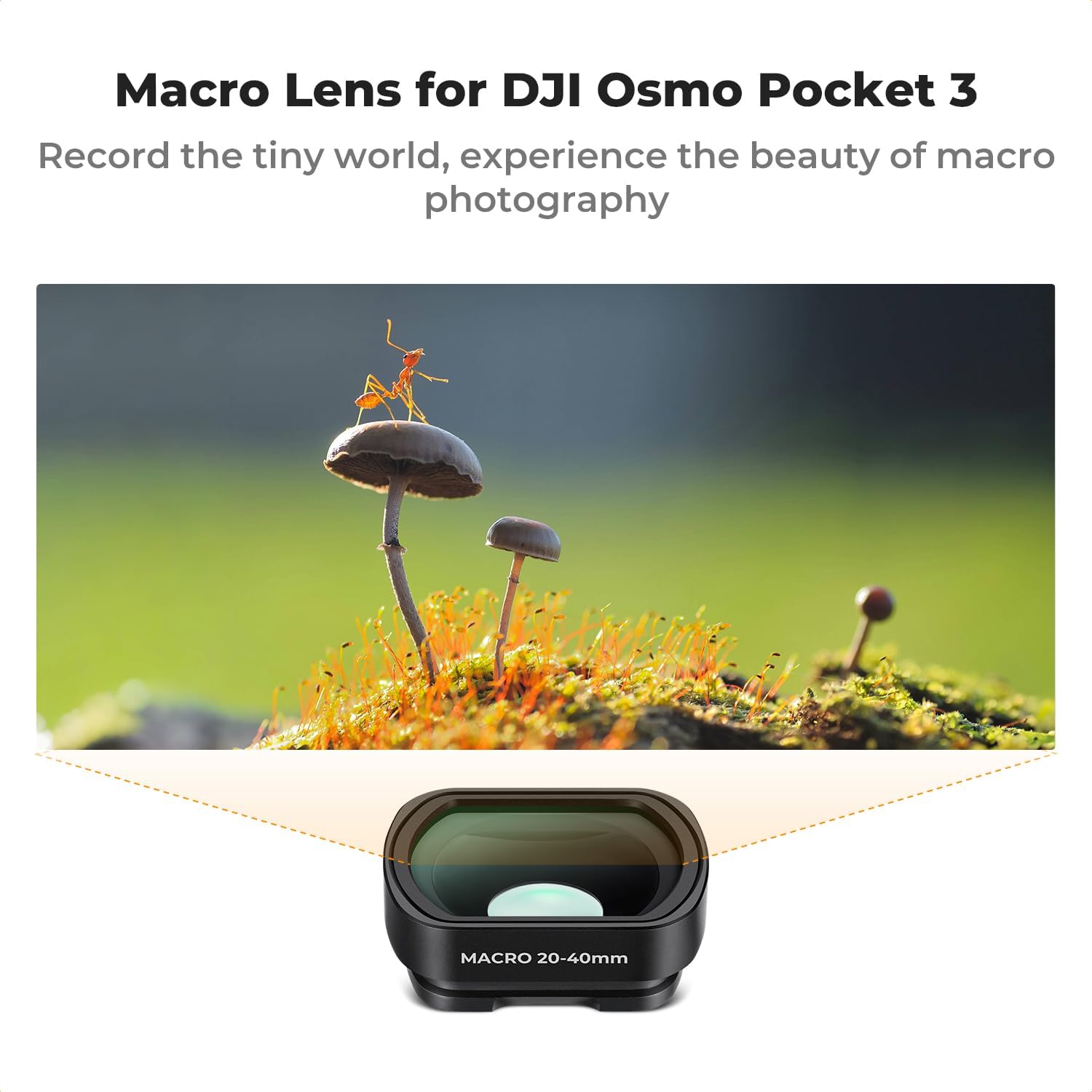 K&F Concept 10X Macro Lens Compatible with DJI Osmo Pocket 3, Close Up Filter HD Macro Photography Lens, Magnetic Attach/Multi-Coated/Optical Glass - Image 3