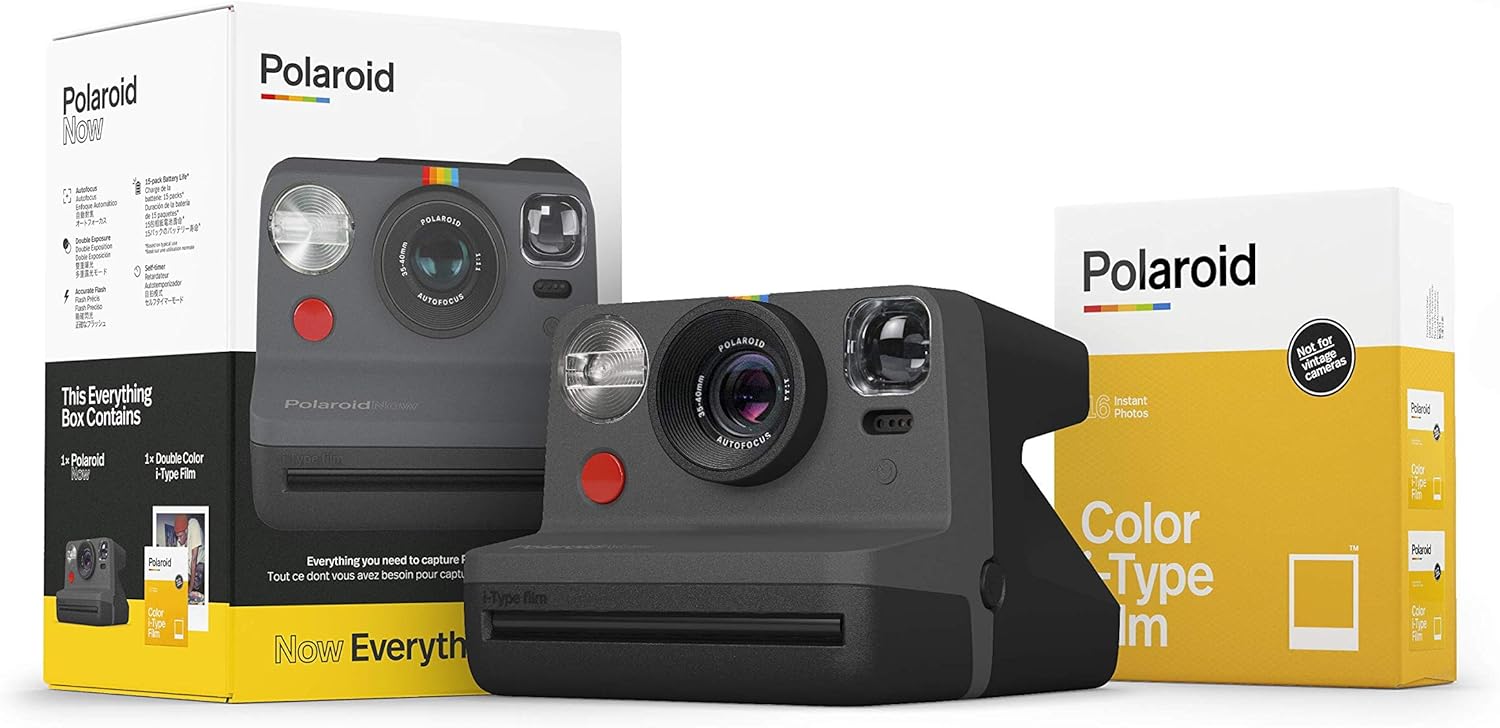 Originals Now I-Type Instant Camera and Film Bundle - Everything Box Black (6026)